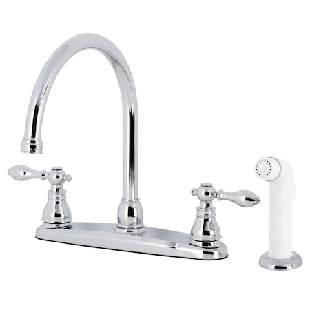 Kingston Brass KB721ACL American Classic Centerset Kitchen Faucet W/Side Sprayer, Chrm KB721ACL